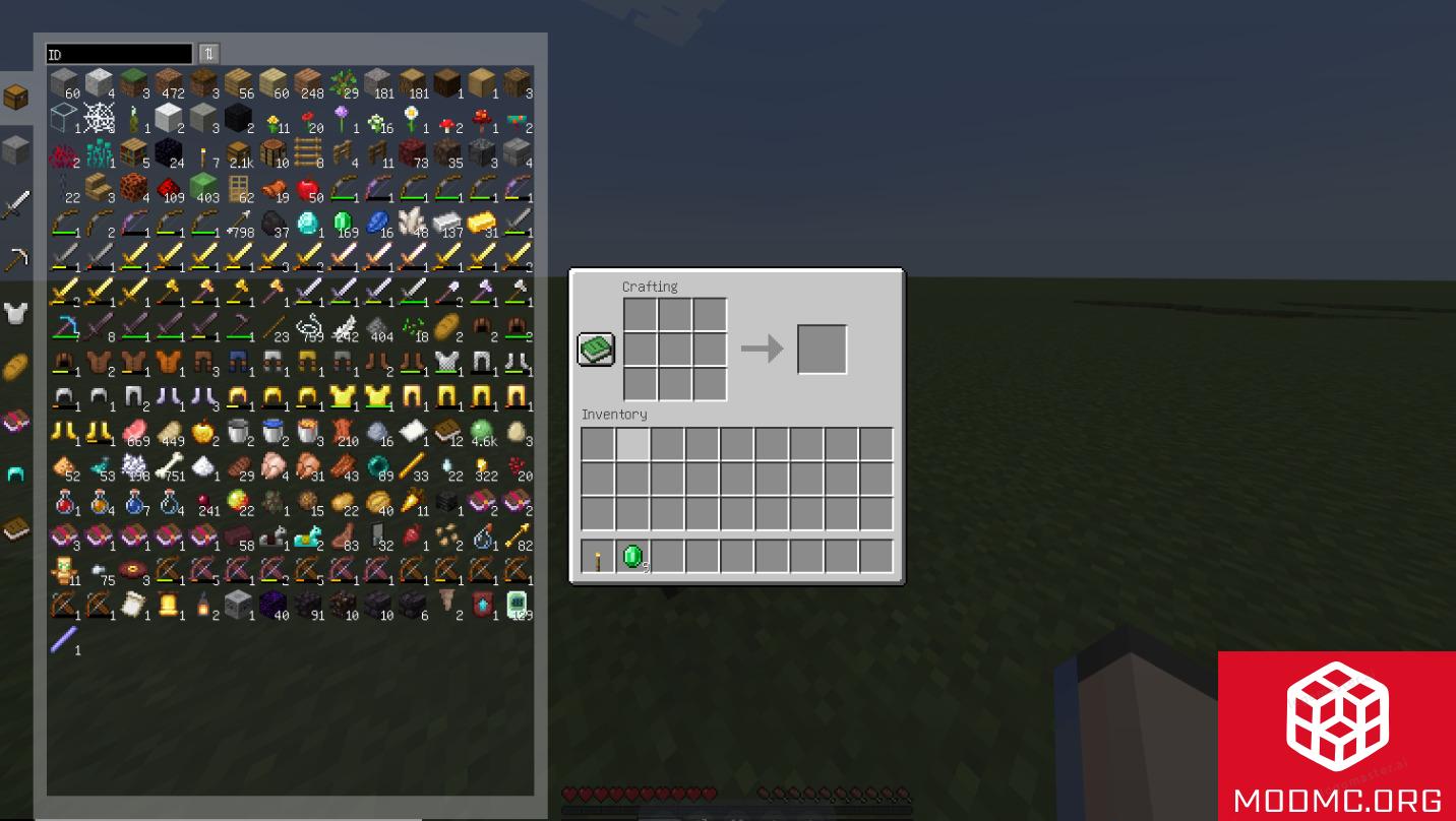Инвентарь из Мода Endless Inventory в Майнкрафт