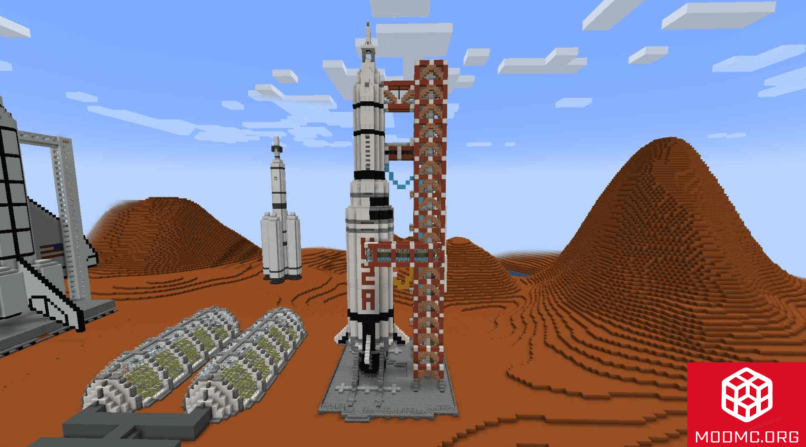 Здания в Пустыне в Карте на Город На Марсе в Майнкрафт 1.21.5