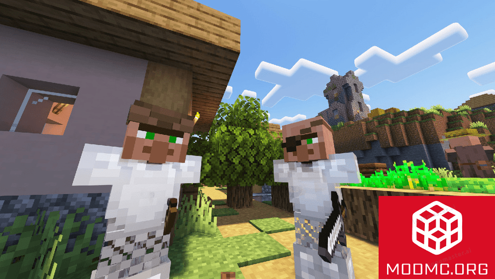 Деревенский NPC из Мода на Жителей в Майнкрафт 1.21.5