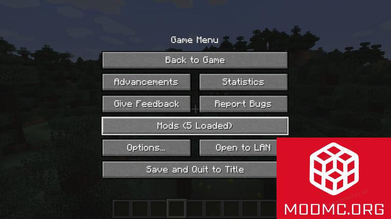 Интерфейс Кнопка Модов в Майнкрафт