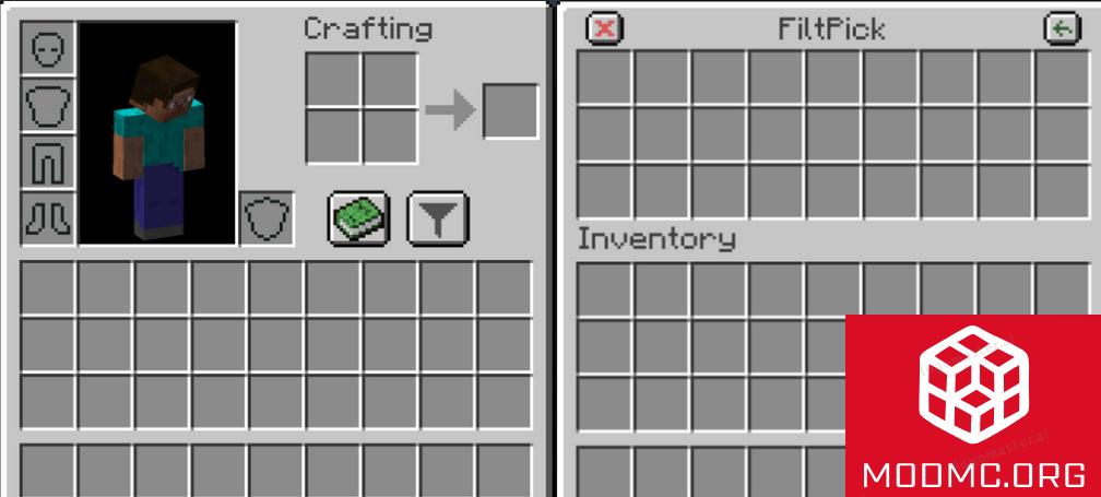 Инвентарь из Мода на Сортировку в Майнкрафт