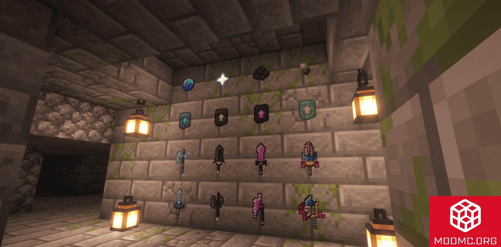 Оружие из Мода на Строения в Майнкрафт