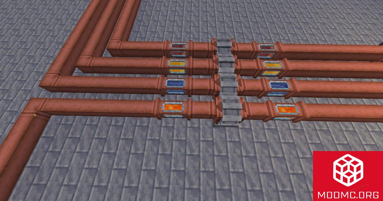 Трубы из Мода Create More: Parallel Pipes в Майнкрафт