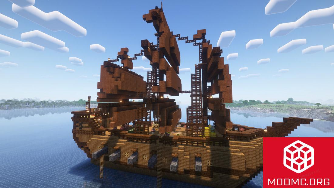 Корабли из Мода Villager Warship в Майнкрафт